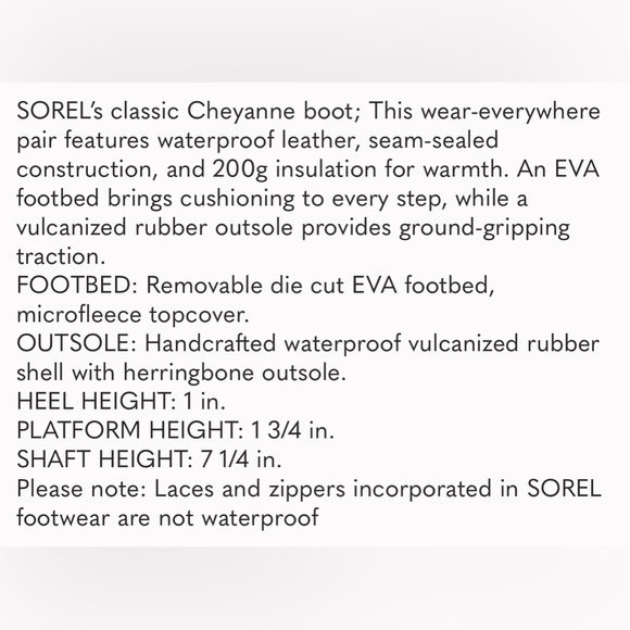 Sorel Cheyanne II Premium Boots/ Men’s Size 7 - Picture 10 of 10